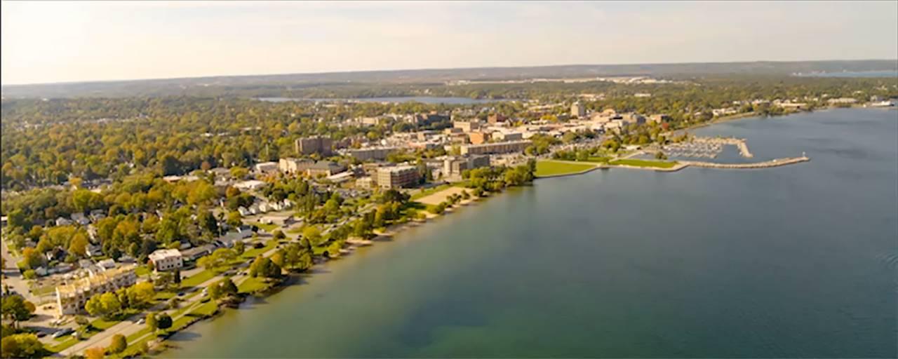 Drone footage of Traverse City